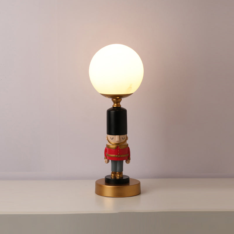 Soldier Bedside Nightstand Lamp Resin 1��Bulb Kids Style Table Lighting with Shade