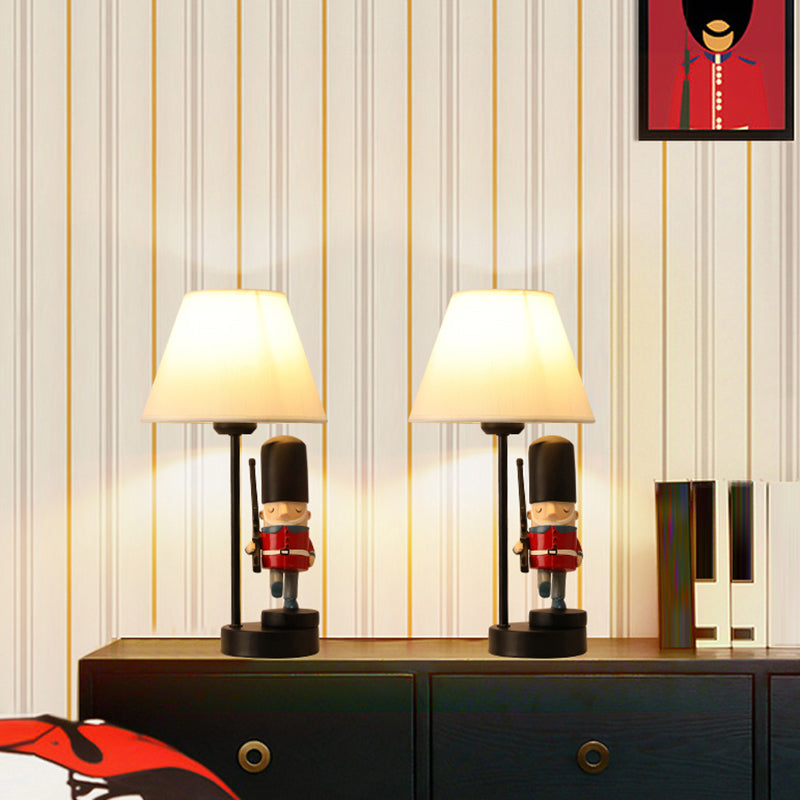 Soldier Bedside Nightstand Lamp Resin 1��Bulb Kids Style Table Lighting with Shade