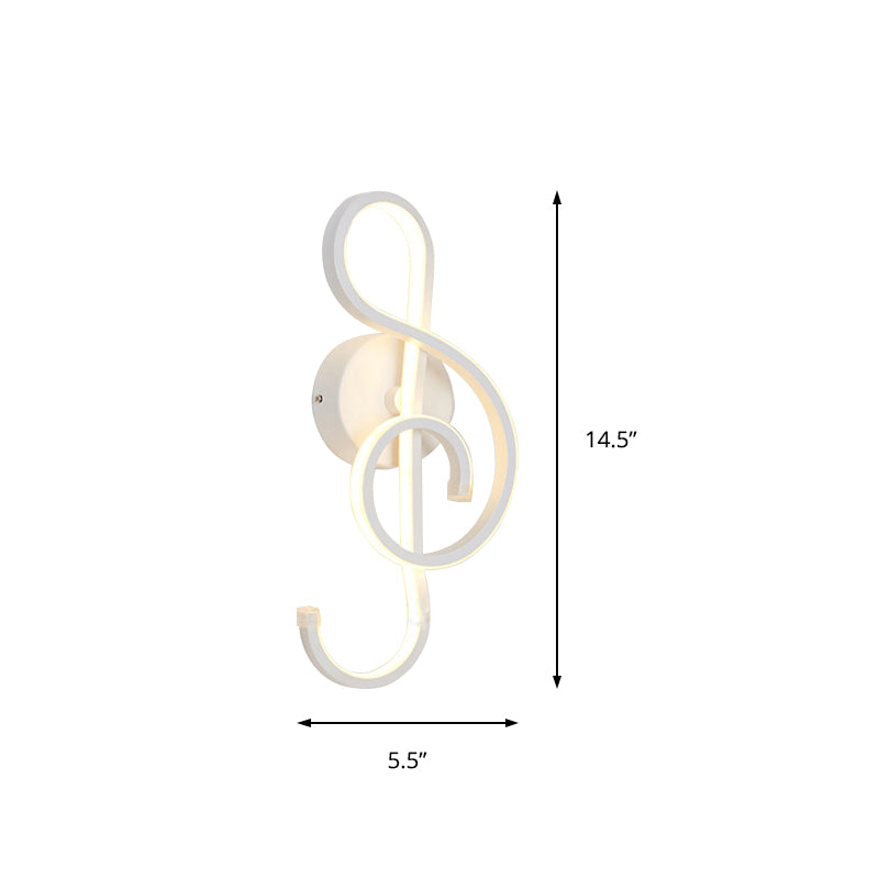 Lámpara de pared de pared de dormitorio en forma de ritmo en forma de ritmo Lámpara de pared LED acrílica en blanco/negro, luz neutra/cálida/blanca