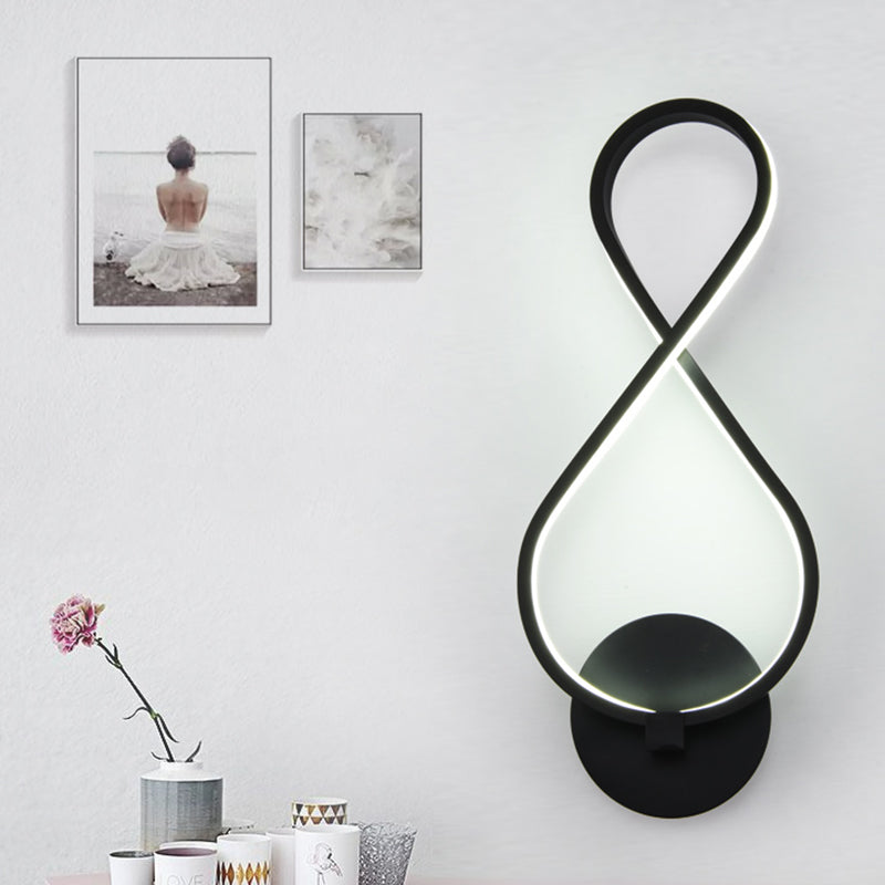 Éclairage d'applications à LED noir de forme noire Éclairage mural acrylique élégant en lumière neutre / chaude / blanche