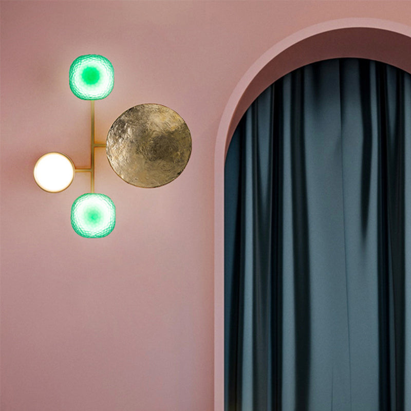 Minimalist Orbit Wall Sconce Lamp 10"/12.5"/17" Wide Metallic Wall Light Fixture in Brass, White Light