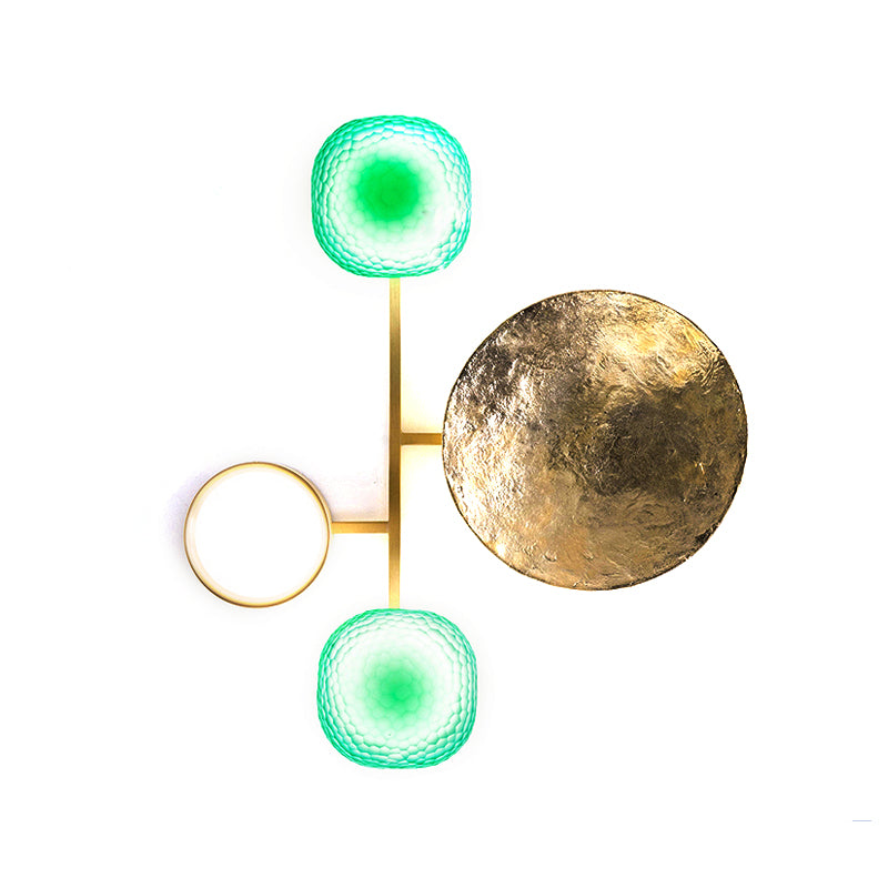 Minimalist Orbit Wall Sconce Lamp 10"/12.5"/17" Wide Metallic Wall Light Fixture in Brass, White Light