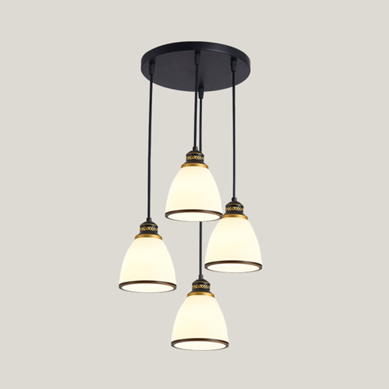 Geometrischer Schattenstreppenhänke Lichtglas zeitgenössischer Multi -Licht -Anhänger