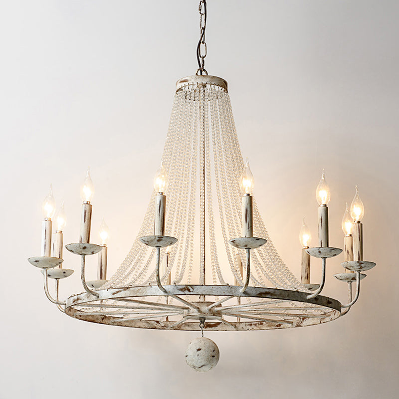 Candelabra Antique Candelabra Lighting Metal Pendant Light avec décoration de perles de cristal