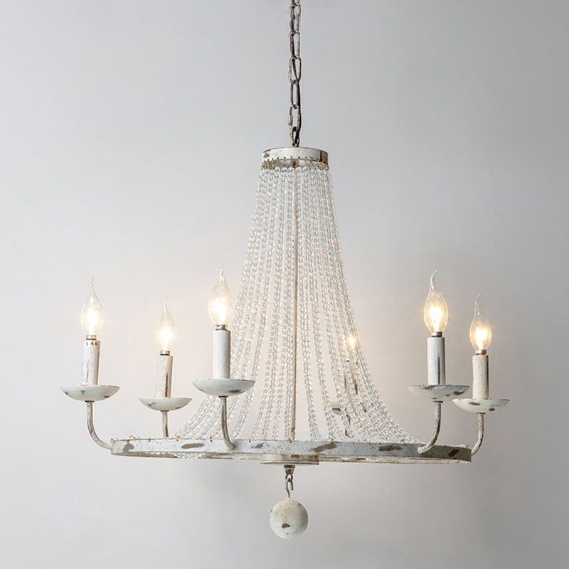 Candelabra Antique Candelabra Lighting Metal Pendant Light avec décoration de perles de cristal