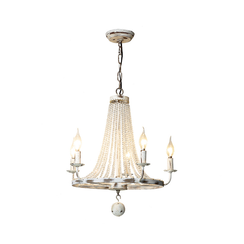 Antike Candelabra -Kronleuchter -Beleuchtung Metallanhänger Licht mit Kristallperlendekoration