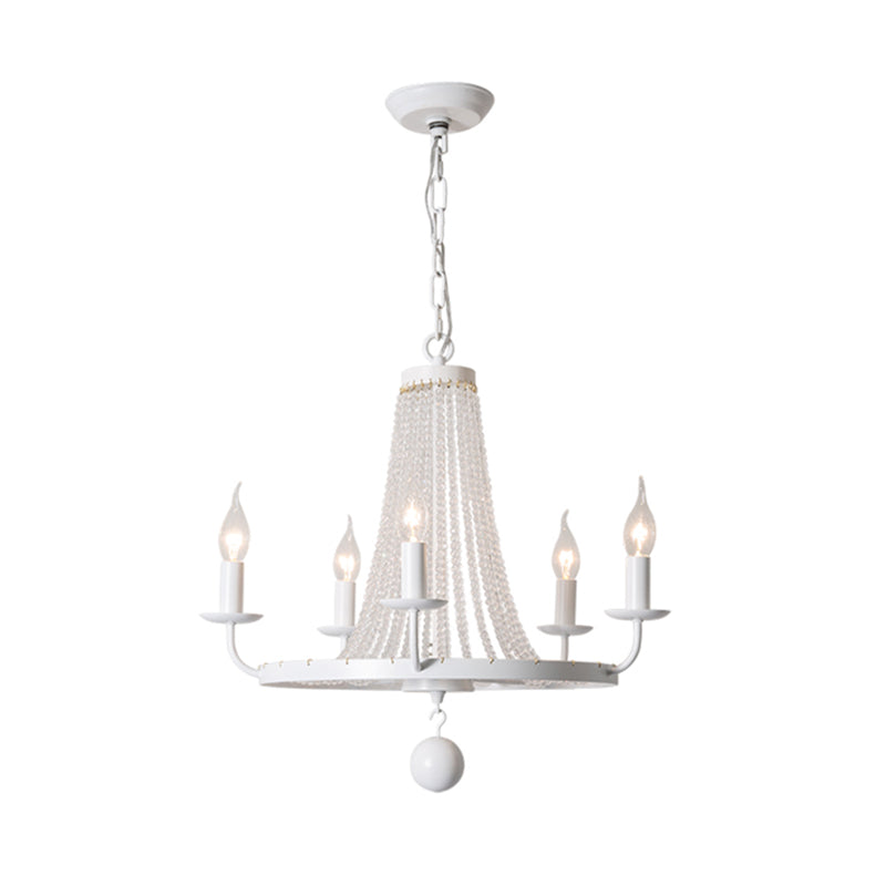 Antike Candelabra -Kronleuchter -Beleuchtung Metallanhänger Licht mit Kristallperlendekoration