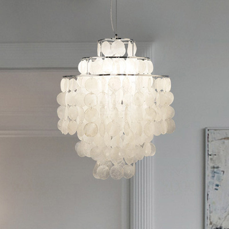 Éclairage de plafond à corde suspendue coquille