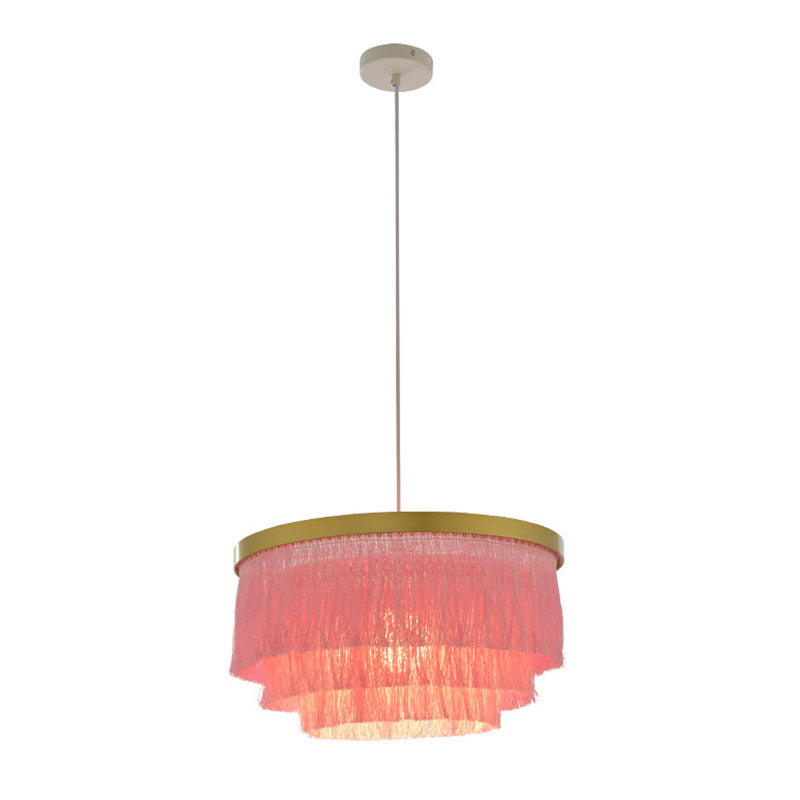 Rand goud plafondlamp gelaagd 1-licht minimalisme hangende lamp voor woonkamer
