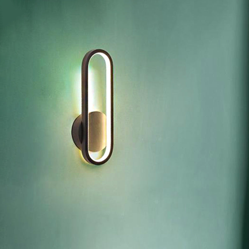 Zwart/wit langwerpig LED -wandconstructie Minimale acryl Woonkamer Wandverlichtingsideeën, Wit/warm licht