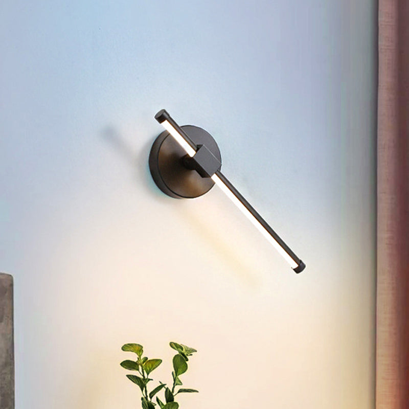 Acryl Wandleuchelballe Einfache LED Schwarz/Weiß -Wand -Lampe mit rotbarem Design in warmem/weißem Licht