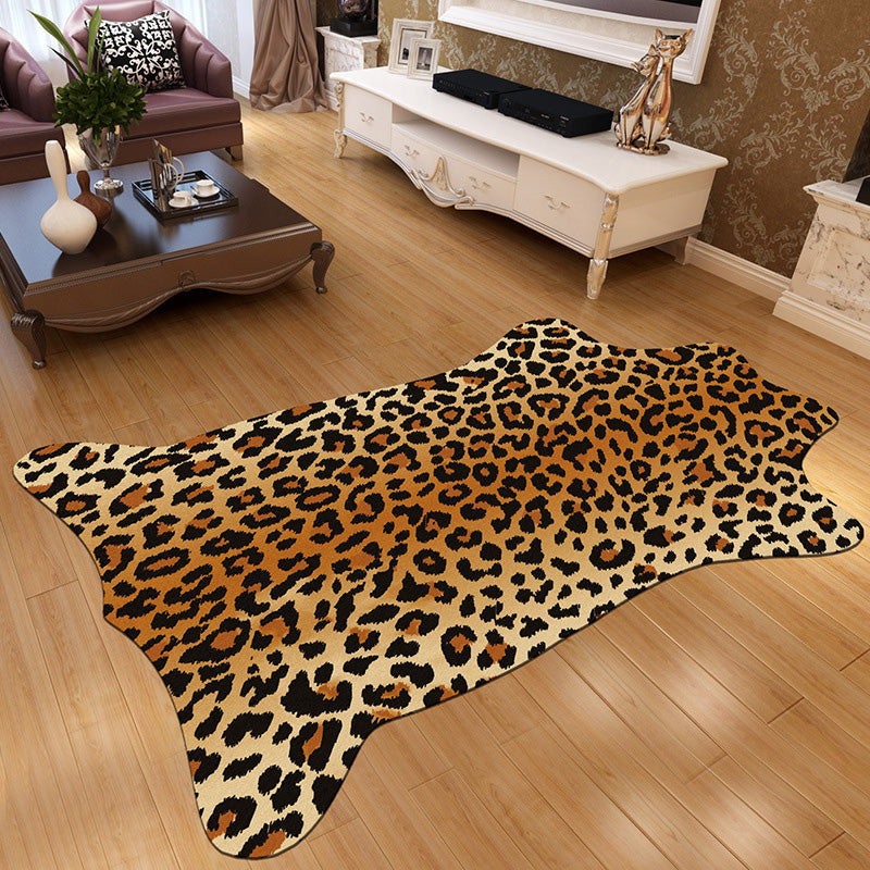 Irregular Shape Animal Skin Rug Multi-Color Nordic Area Rug Polyster Non-Slip Machine Washable Carpet for Living Room