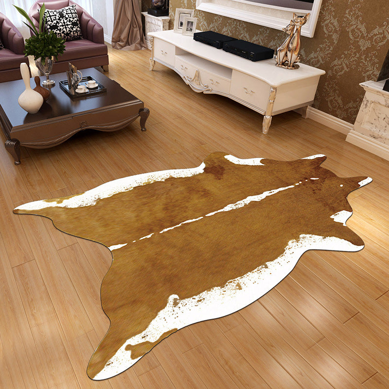 Irregular Shape Animal Skin Rug Multi-Color Nordic Area Rug Polyster Non-Slip Machine Washable Carpet for Living Room