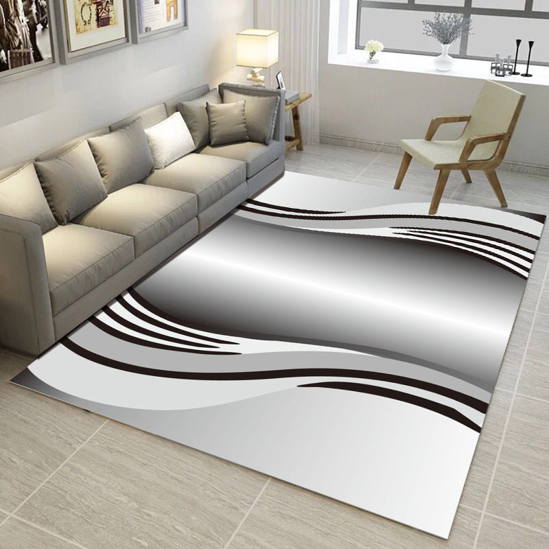 Multi Color Simple Style Rug Polypropylene Geometric Print Rug Washable Non-Slip Backing Pet Friendly Rug for Living Room