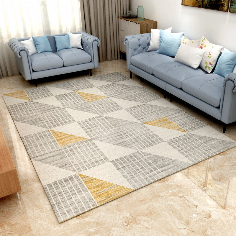 Multi Color Simple Style Rug Polypropylene Geometric Print Rug Washable Non-Slip Backing Pet Friendly Rug for Living Room