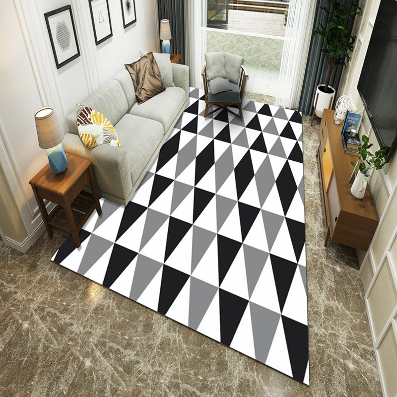 Modernist Geometric Block Rug Multicolor Synthetics Rug Stain Resistant Washable Non-Slip Rug for Family Room