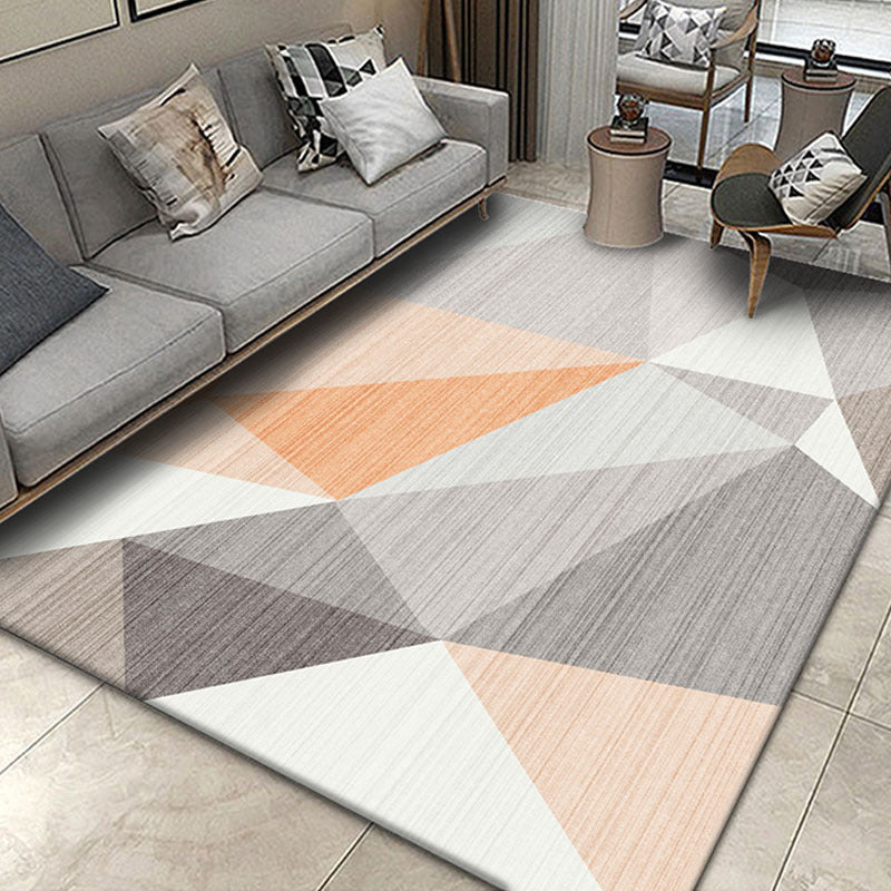 Funky Color Blocking Geometric Rug Multi Colored Nordic Rug Polypropylene Non-Slip Backing Pet Friendly Washable Rug for Room