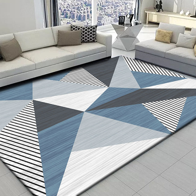Funky Color Blocking Geometric Rug Multi Colored Nordic Rug Polypropylene Non-Slip Backing Pet Friendly Washable Rug for Room