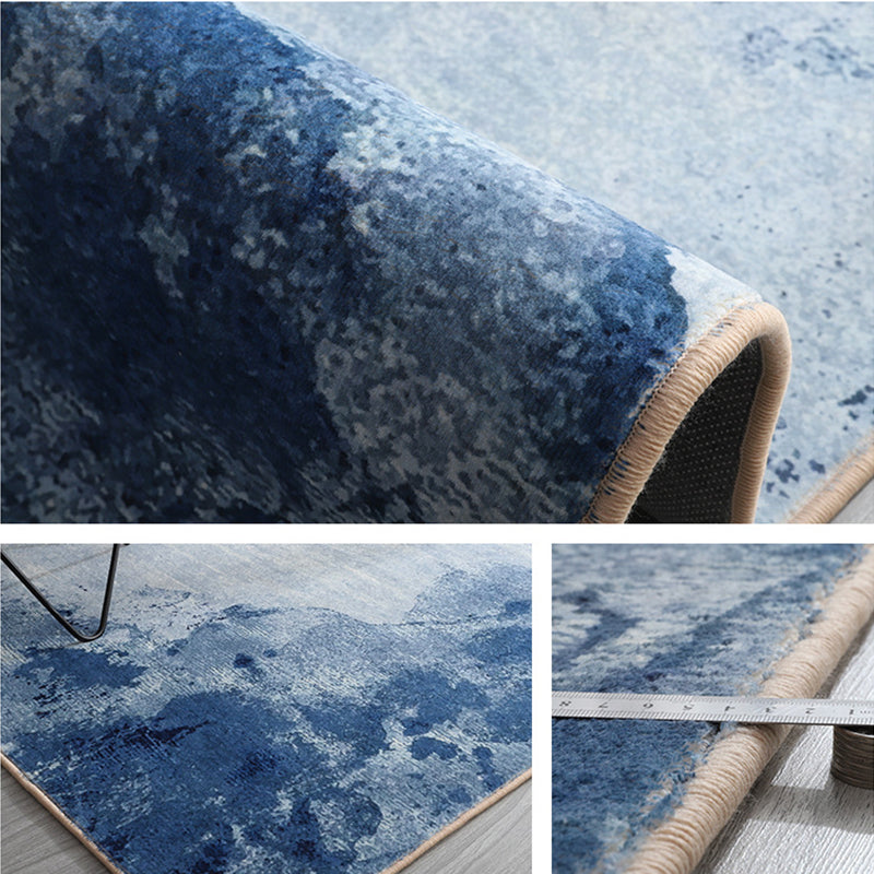 Esthetic Watercolor Print Rug Multi-Color Modern Area Rug Polyester Washable Non-Slip Backing Stain Resistant Rug for Drawing Room