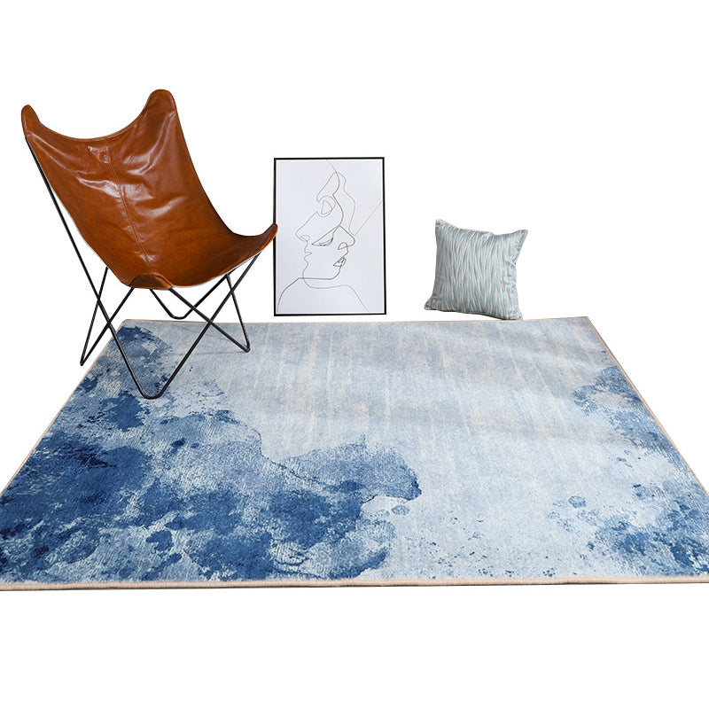 Esthetic Watercolor Print Rug Multi-Color Modern Area Rug Polyester Washable Non-Slip Backing Stain Resistant Rug for Drawing Room