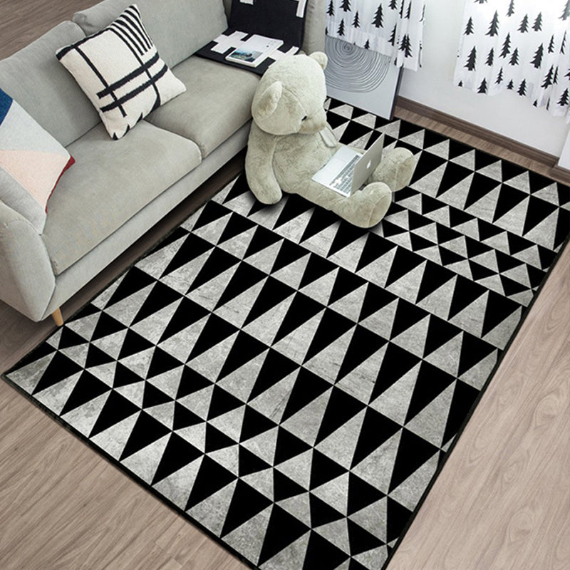Minimalistic Geometric Rug Multi Colored Synthetics Carpet Stain Resistant Pet Friendly Anti-Slip Backing Rug for Living Room