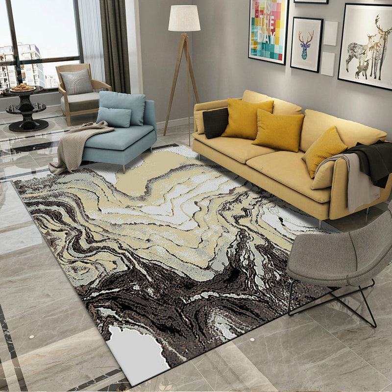 Minimalistic Geometric Rug Multi Colored Synthetics Carpet Stain Resistant Pet Friendly Anti-Slip Backing Rug for Living Room