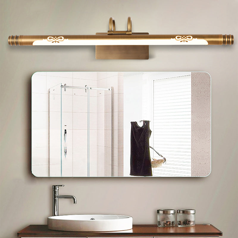 Rohr Badezimmer Eitelkeitslicht Klassische Metall -LED -Bronze/Messinglampe in Weiß/warmem Licht, 21 "/26"/29 "W.