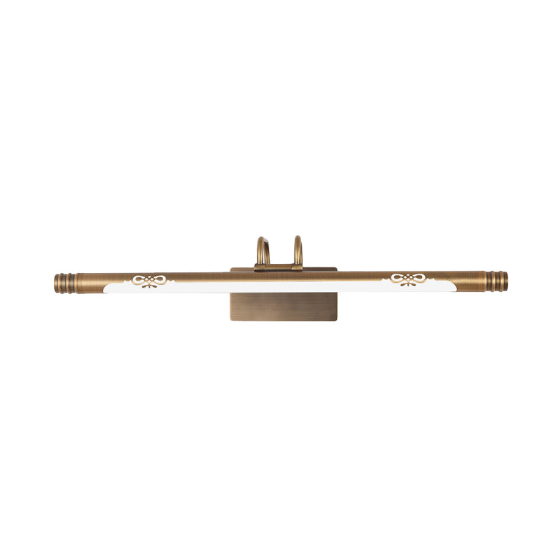 Rohr Badezimmer Eitelkeitslicht Klassische Metall -LED -Bronze/Messinglampe in Weiß/warmem Licht, 21 "/26"/29 "W.
