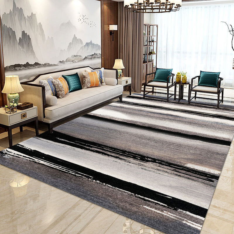 Modern Home Decorative Rug Multi Colored Geometry Area Rug Polypropylene Washable Stain Resistant Non-Slip Backing Rug