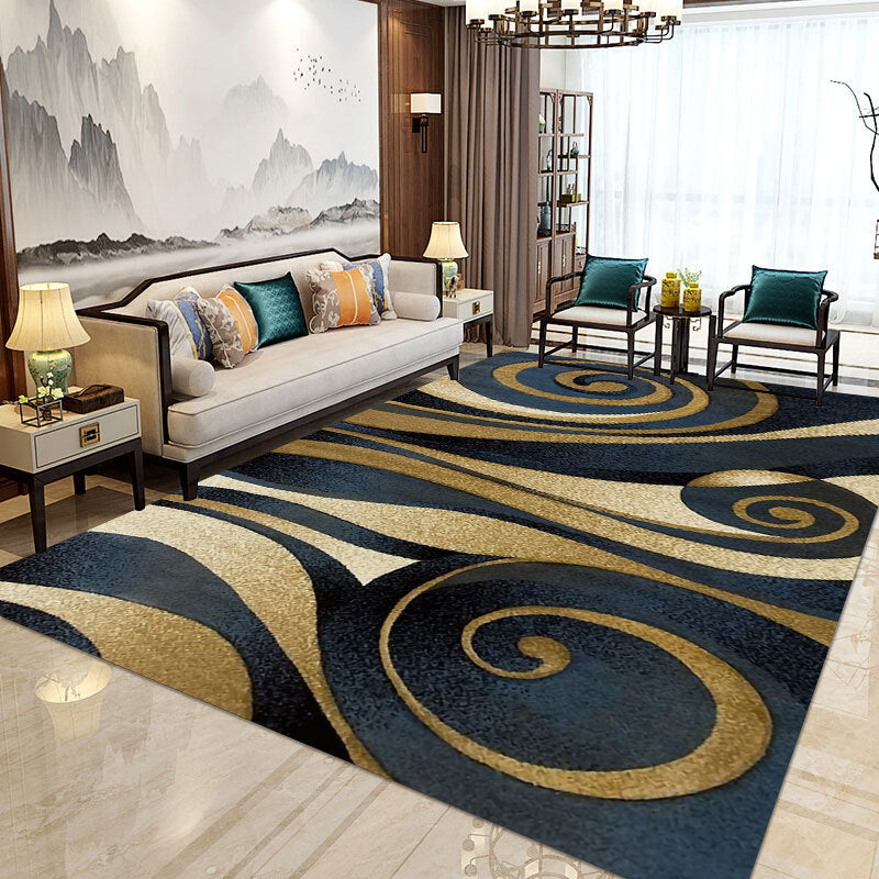 Modern Home Decorative Rug Multi Colored Geometry Area Rug Polypropylene Washable Stain Resistant Non-Slip Backing Rug