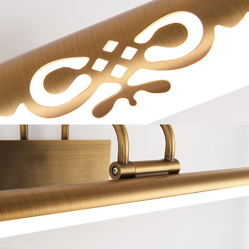 Rohr Badezimmer Eitelkeitslicht Klassische Metall -LED -Bronze/Messinglampe in Weiß/warmem Licht, 21 "/26"/29 "W.