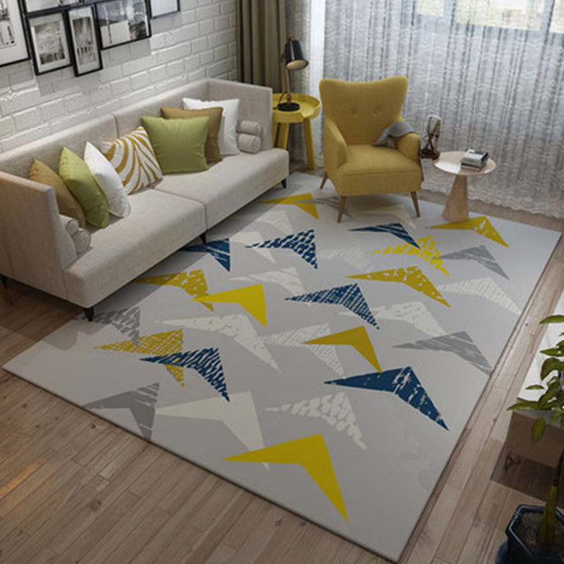 Environmental Modern Area Rug Multi Colored Geometrical Rug Pet Friendly Non-Slip Machine Washable Rug for Home