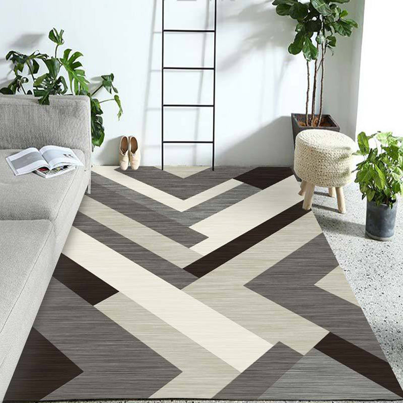 Pastel Colorblock Geometric Rug Multi-Color Nordic Carpet Polypropylene Pet Friendly Anti-Slip Backing Stain Resistant Rug for Room