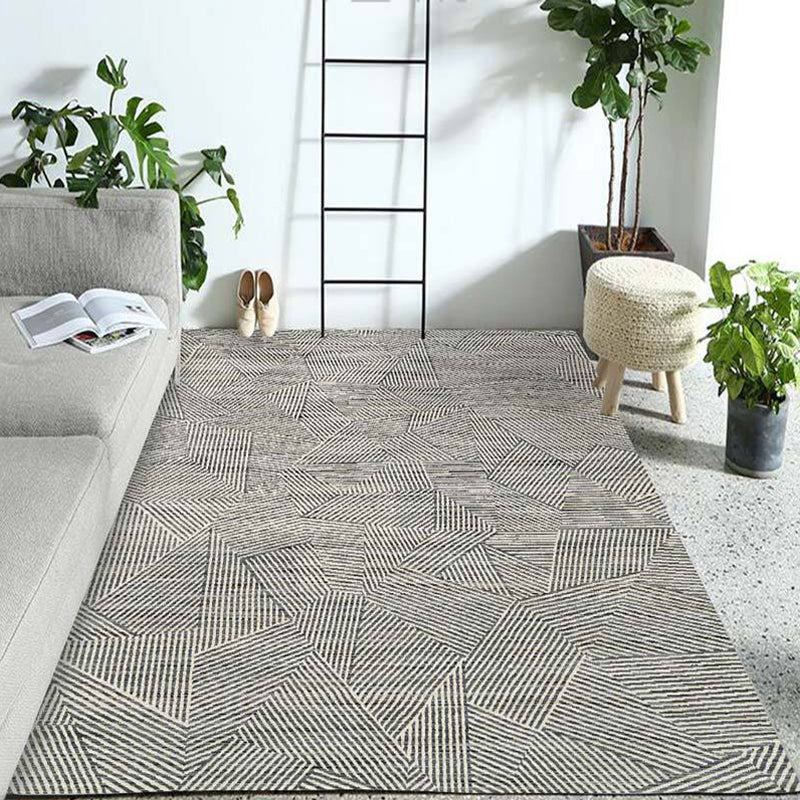 Pastel Colorblock Geometric Rug Multi-Color Nordic Carpet Polypropylene Pet Friendly Anti-Slip Backing Stain Resistant Rug for Room