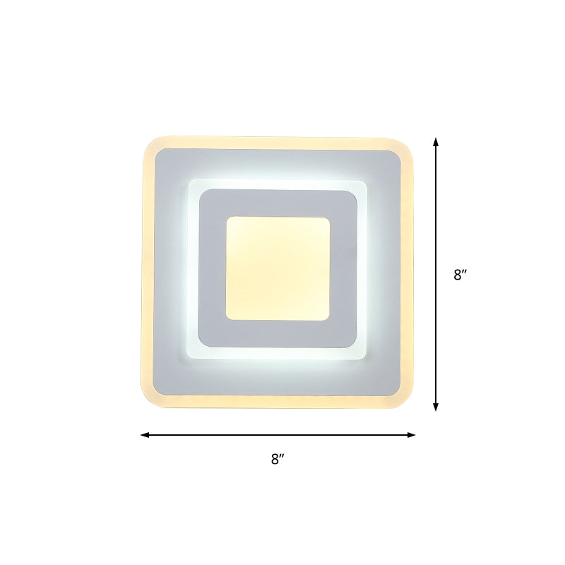 Minimale acrylronde/vierkante wandlamp SCONCE ENERGY SAVEND LED WIT WANDELLAMP, warm/wit licht