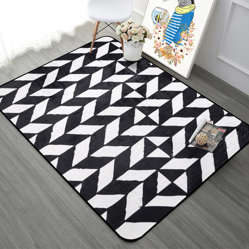 Modern Bedroom Area Rug Multi Color Geometry Arrow Print Rug Polypropylene Washable Pet Friendly Anti-Slip Rug