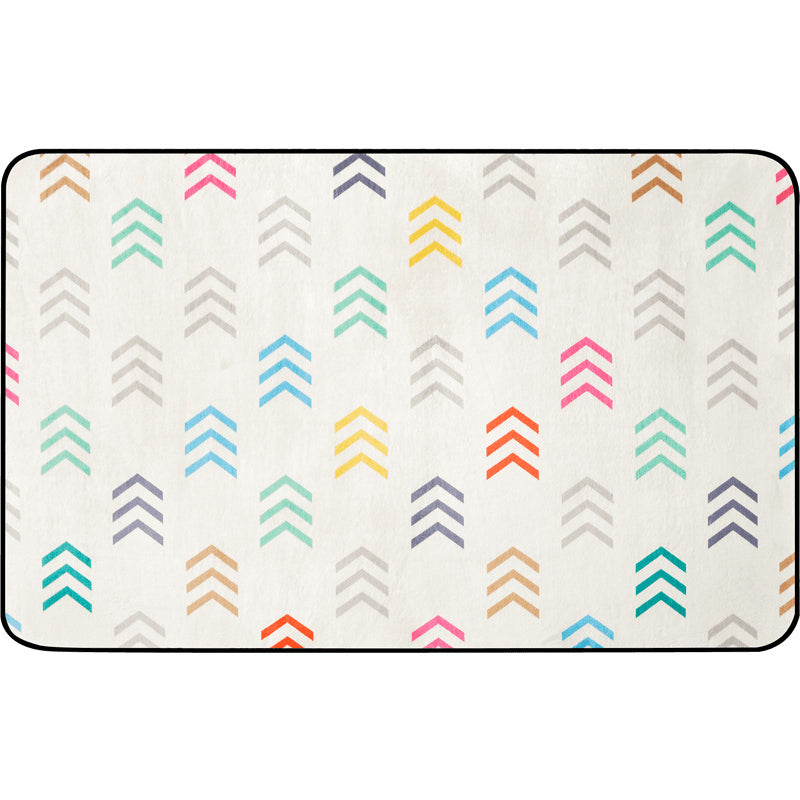 Modern Bedroom Area Rug Multi Color Geometry Arrow Print Rug Polypropylene Washable Pet Friendly Anti-Slip Rug