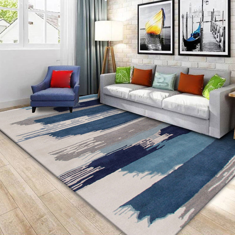 Novel Sketch Effect Geometric Rug Multi-Color Modern Carpet Polyester Stain Resistant Pet Friendly Anti-Slip Rug for Room