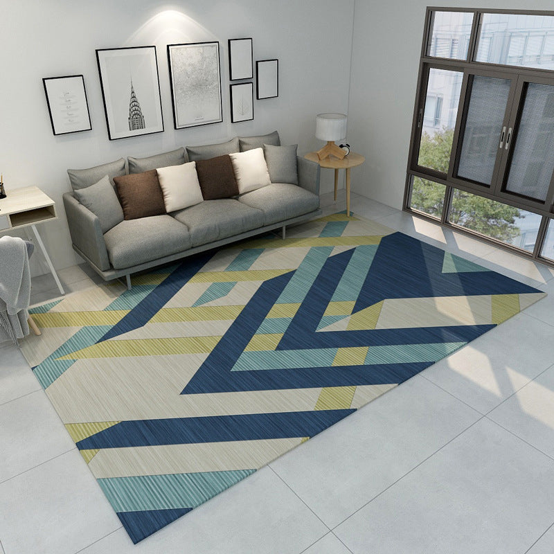 Novelty Modern Style Rug Multicolor Geometry Area Rug Stain Resistant Machine Washable Non-Slip Rug for Sitting Room