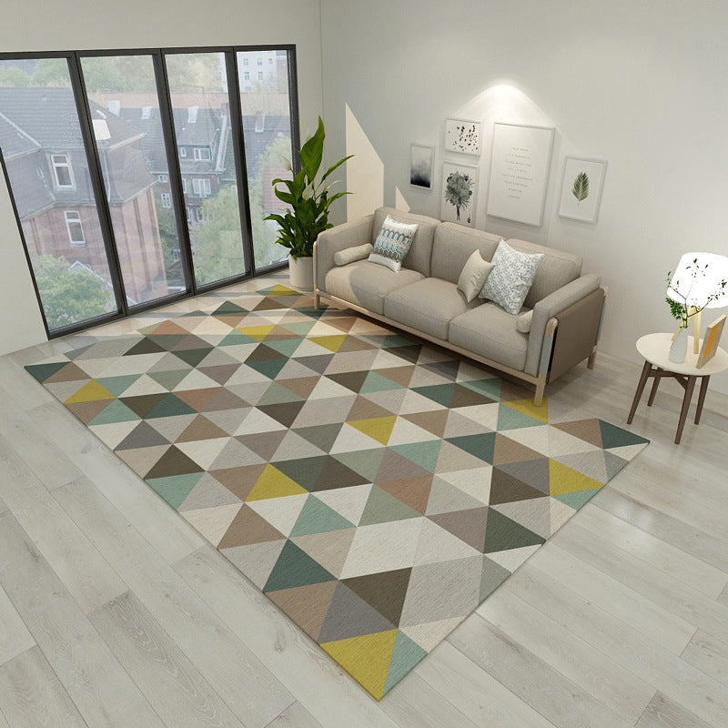 Novelty Modern Style Rug Multicolor Geometry Area Rug Stain Resistant Machine Washable Non-Slip Rug for Sitting Room