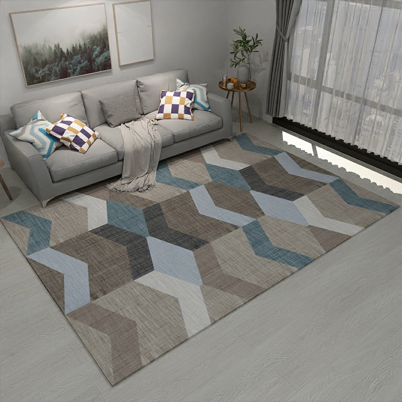 Novelty Modern Style Rug Multicolor Geometry Area Rug Stain Resistant Machine Washable Non-Slip Rug for Sitting Room