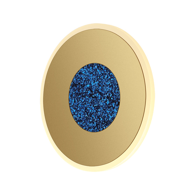 Éclairage mural à LED de disque bleu et soutien