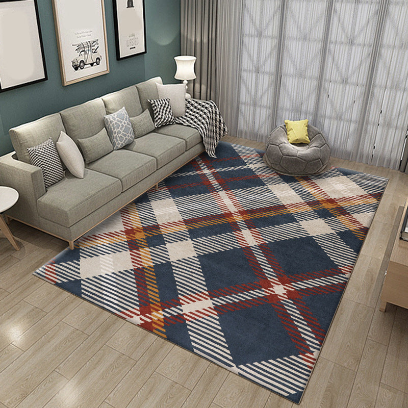 Artistic Multi Colored Modern Rug Synthetics Geometric Block Carpet Stain Resistant Non-Slip Backing Machine Wash Rug for Decoration