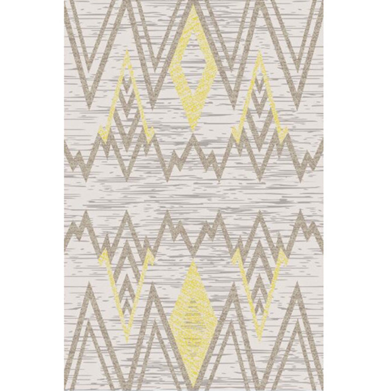 Modern Geometry Colorblock Rug Multi-Color Polyester Carpet Pet Friendly Anti-Slip Backing Washable Rug for Room