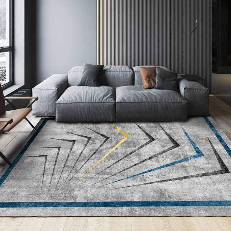 Contemporary Lounge Rug Multicolor Heathered Geometric Rug Polypropylene Stain Resistant Machine Washable Anti-Slip Rug