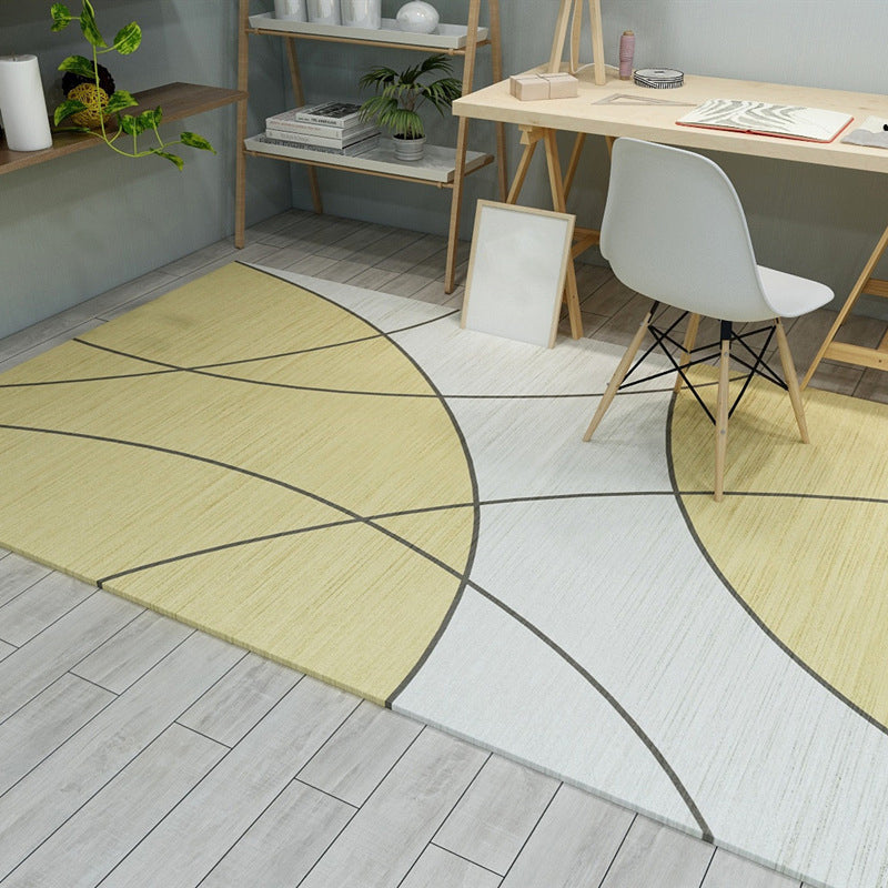 Minimalistic Nordic Style Rug Multicolor Color-Blocking Rug Machine Washable Pet Friendly Non-Slip Backing Carpet for Room