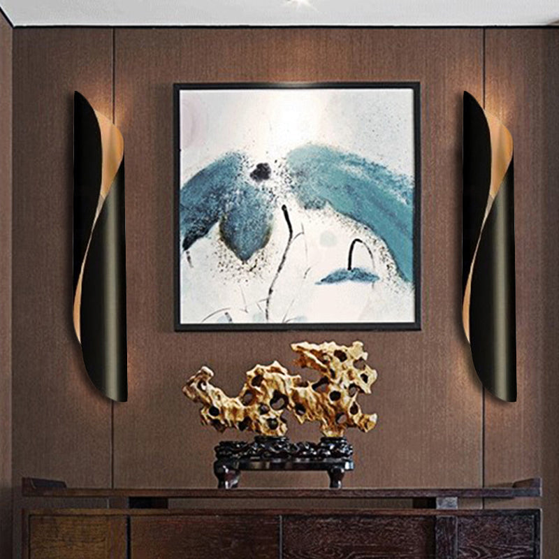 Black/White Rolling Sconce Light Fixture Contemporary 2 Lights Alumnium Up and Down Wall Sconce