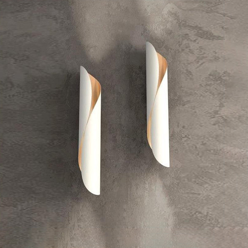 Black/White Rolling Sconce Light Fixture Contemporary 2 Lights Alumnium Up and Down Wall Sconce