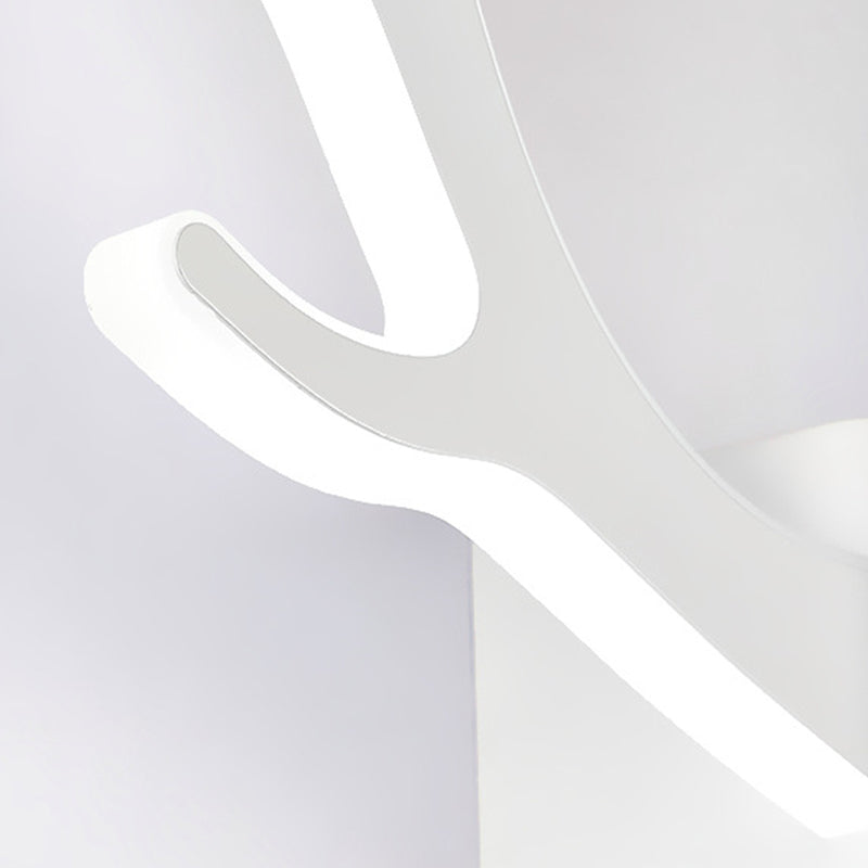Antlers en acrylique Éclairage mural d'éclairage moderne lampe à applique à LED noir / blanc moderne avec chaîne de traction, lumière chaude / blanche