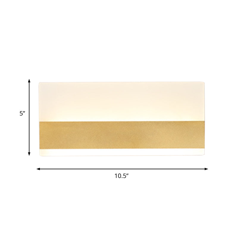 Simplicity Cuboid LED Wall Sconce Acrylic Golden Wall Mounted Lamp in White/Warm Light